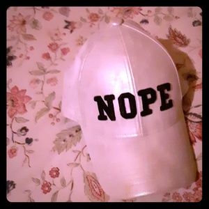 Silver NOPE hat